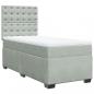 Preview: ARDEBO.de - Boxspringbett mit Matratze Hellgrau 90x190 cm Samt