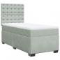 Preview: ARDEBO.de - Boxspringbett mit Matratze Hellgrau 90x200 cm Samt