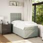 Preview: Boxspringbett mit Matratze Hellgrau 90x200 cm Samt