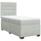 Preview: ARDEBO.de - Boxspringbett mit Matratze Hellgrau 100x200 cm Samt