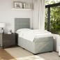 Preview: Boxspringbett mit Matratze Hellgrau 100x200 cm Samt