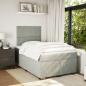 Preview: Boxspringbett mit Matratze Hellgrau 120x200 cm Samt