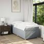 Preview: Boxspringbett mit Matratze Hellgrau 80x200 cm Stoff