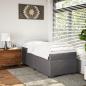 Preview: Boxspringbett mit Matratze Grau 80x200 cm Kunstleder