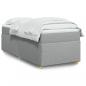 Preview: ARDEBO.de - Boxspringbett mit Matratze Hellgrau 90x190 cm Stoff