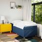 Preview: Boxspringbett mit Matratze Blau 90x190 cm Stoff