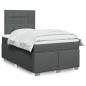 Preview: ARDEBO.de - Boxspringbett mit Matratze Dunkelgrau 120x200 cm Stoff