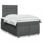 Preview: ARDEBO.de - Boxspringbett mit Matratze Dunkelgrau 120x190 cm Stoff