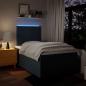 Preview: Boxspringbett mit Matratze Blau 120x200 cm Stoff