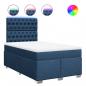 Preview: Boxspringbett mit Matratze Blau 120x200 cm Stoff