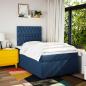 Preview: Boxspringbett mit Matratze Blau 120x200 cm Stoff