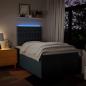 Preview: Boxspringbett mit Matratze Blau 120x200 cm Stoff