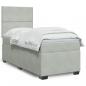 Preview: ARDEBO.de - Boxspringbett mit Matratze Hellgrau 90x190 cm Samt