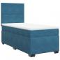 Preview: Boxspringbett mit Matratze Blau 100x200 cm Samt