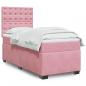 Preview: ARDEBO.de - Boxspringbett mit Matratze Rosa 100x200 cm Samt