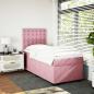 Preview: Boxspringbett mit Matratze Rosa 100x200 cm Samt