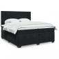 Preview: ARDEBO.de - Boxspringbett mit Matratze Schwarz 200x200 cm Samt