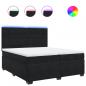 Preview: Boxspringbett mit Matratze Schwarz 200x200 cm Samt