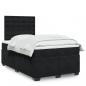 Preview: ARDEBO.de - Boxspringbett mit Matratze Schwarz 120x190 cm Samt