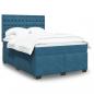 Preview: ARDEBO.de - Boxspringbett mit Matratze Blau 140x190 cm Samt