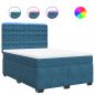 Preview: Boxspringbett mit Matratze Blau 140x190 cm Samt