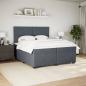 Preview: Boxspringbett mit Matratze Dunkelgrau 200x200 cm Samt