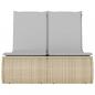 Preview: Doppel-Sonnenliege mit Auflagen Beige Poly Rattan