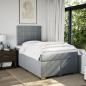 Preview: Boxspringbett mit Matratze Hellgrau 120x200 cm Stoff