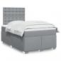 Preview: ARDEBO.de - Boxspringbett mit Matratze Hellgrau 120x200 cm Stoff