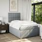 Preview: Boxspringbett mit Matratze Hellgrau 120x200 cm Stoff