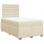 Preview: Boxspringbett mit Matratze Creme 120x200 cm Stoff