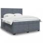 Preview: ARDEBO.de - Boxspringbett mit Matratze Dunkelgrau 180x200 cm Samt