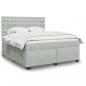 Preview: ARDEBO.de - Boxspringbett mit Matratze Hellgrau 180x200 cm Samt