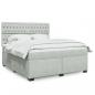 Preview: ARDEBO.de - Boxspringbett mit Matratze Hellgrau 180x200 cm Samt