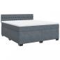 Preview: Boxspringbett mit Matratze Dunkelgrau 180x200 cm Samt