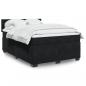 Preview: ARDEBO.de - Boxspringbett mit Matratze Schwarz 140x200 cm Samt