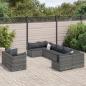 Preview: ARDEBO.de - 9-tlg. Garten-Sofagarnitur mit Kissen Grau Poly Rattan