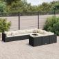 Preview: ARDEBO.de - 10-tlg. Garten-Sofagarnitur mit Kissen Schwarz Poly Rattan