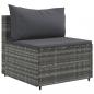 Preview: 11-tlg. Garten-Sofagarnitur mit Kissen Grau Poly Rattan