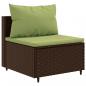 Preview: 7-tlg. Garten-Sofagarnitur mit Kissen Braun Poly Rattan