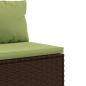 Preview: 7-tlg. Garten-Sofagarnitur mit Kissen Braun Poly Rattan