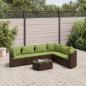 Preview: ARDEBO.de - 7-tlg. Garten-Sofagarnitur mit Kissen Braun Poly Rattan