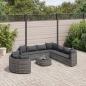 Preview: ARDEBO.de - 10-tlg. Garten-Sofagarnitur mit Kissen Grau Poly Rattan