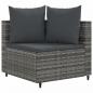 Preview: 10-tlg. Garten-Sofagarnitur mit Kissen Grau Poly Rattan