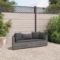 Preview: ARDEBO.de - 3-tlg. Garten-Sofagarnitur mit Kissen Grau Poly Rattan