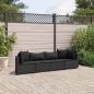 Preview: ARDEBO.de - 4-tlg. Garten-Sofagarnitur mit Kissen Schwarz Poly Rattan