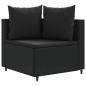 Preview: 4-tlg. Garten-Sofagarnitur mit Kissen Schwarz Poly Rattan