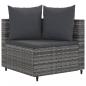 Preview: 6-tlg. Garten-Sofagarnitur mit Kissen Grau Poly Rattan