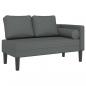 Preview: Chaiselongue mit Kissen Dunkelgrau Stoff