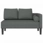 Preview: Chaiselongue mit Kissen Dunkelgrau Stoff